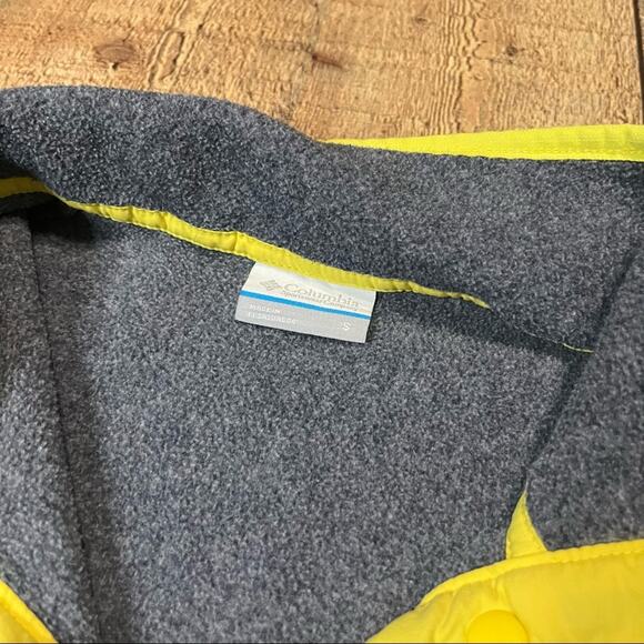 Columbia PFG Women's Blue Fleece Yellow Trim 1/4 Snap Jacket Sz S Outdoors Warm - Picture 3 of 4